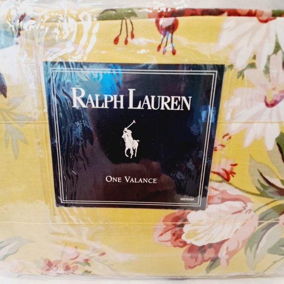 NEW Vintage Ralph Lauren Sophie Brooke 84" Valance Yellow Floral Cottage Flower - Picture 3 of 10